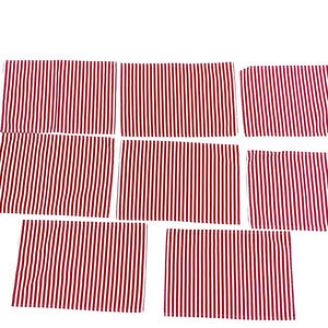 Vintage Marsha Blanke Set Of 8 Placemats Red White Stripe Farmhouse Cottagecore
